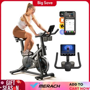 MERACH  Indoor Cycling Bike 270lbs Weight Capacity Tablet Mount Fitness Courses
